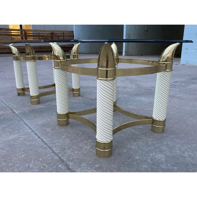 Porcelain & Brass Faux Tusk End Tables Italy - A Pair For Sale - Image 13 of 13