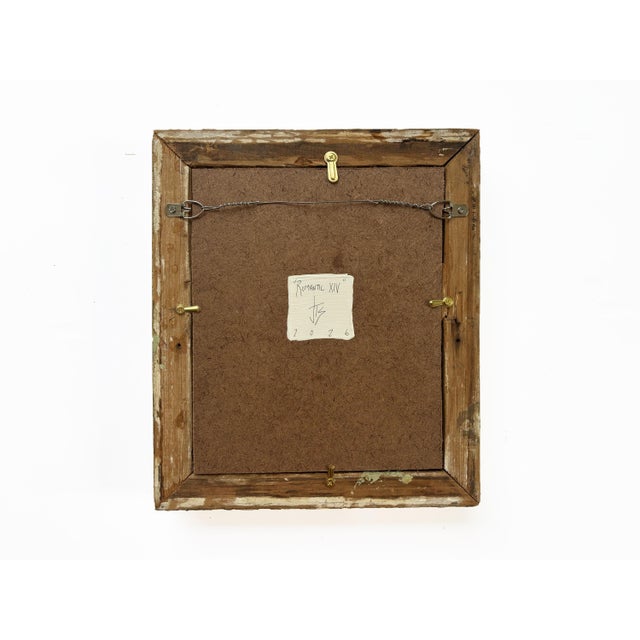 “Romantic” Abstract Art in Antique Distressed Frame, Transitional Living Room Art by JTS For Sale - Image 10 of 10