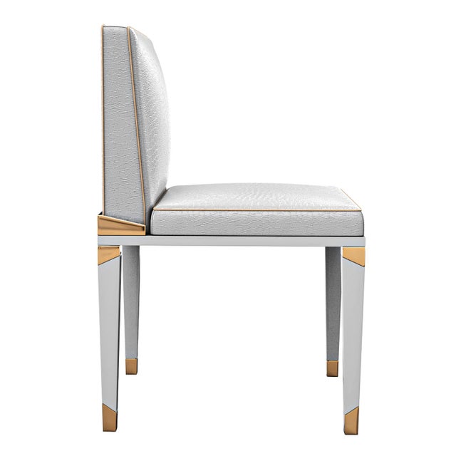 Not Yet Made - Made To Order "Perla" Chair With Stainless Steel, Bronze Details, Handmade For Sale - Image 5 of 9