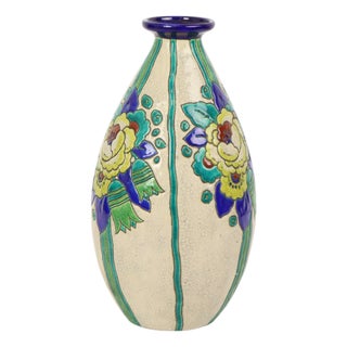 Art Deco Vase by Charles Catteau Boch from Boch Frères, 1920s For Sale