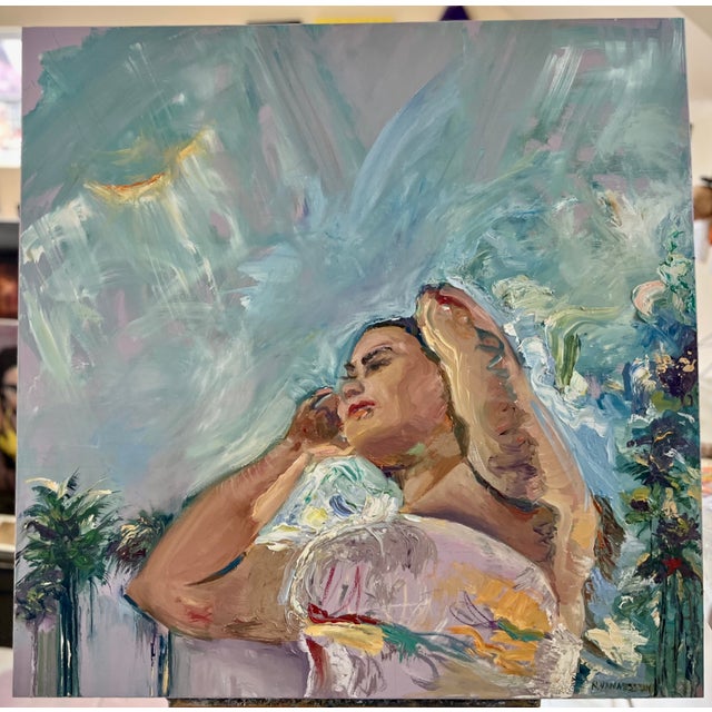 2020s "Hello Sunshine", Original Oil Painting, Wood Framed, by Van Ness For Sale - Image 5 of 12