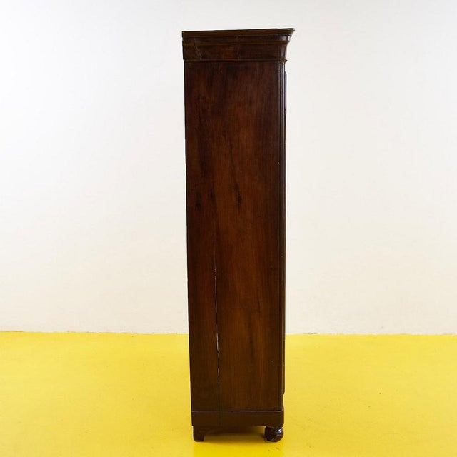 Brown Display Bookcase Cabinet with Ground Glass, 19th Century For Sale - Image 8 of 10