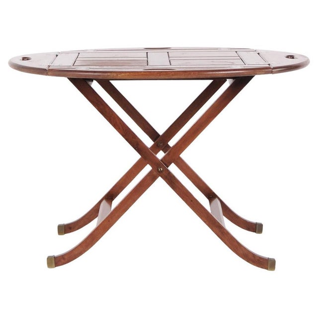 Butler Table in Mahogany with Brass Fittings, 1940s For Sale - Image 11 of 11