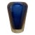 Mid Century Modern Modern Cobalt Blue Glass Vase in the Style of Murano Alessandro Mandruzzato Sommerso Texture Glass For Sale