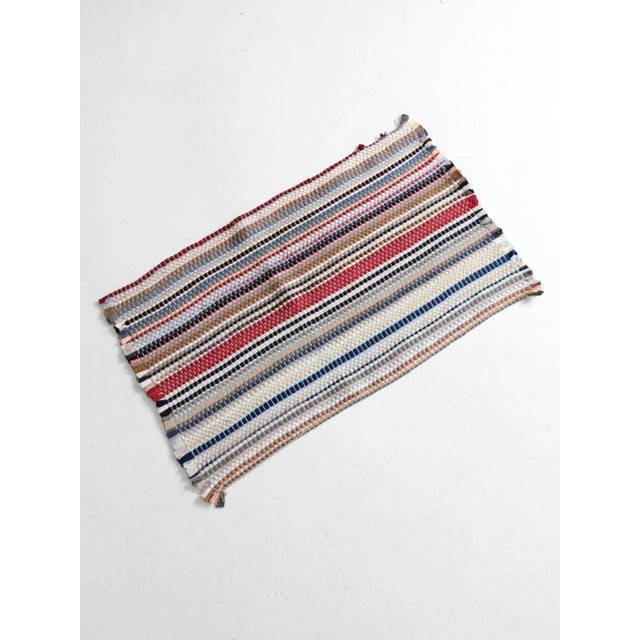 Textile Vintage Striped Rag Rug For Sale - Image 7 of 9