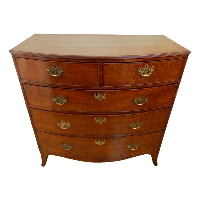 Regency Mahogany Bow Front Chest of Drawers For Sale