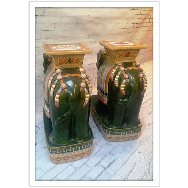 Vintage Vietnamese Porcelain Elephant Garden Stools A Pair Chairish