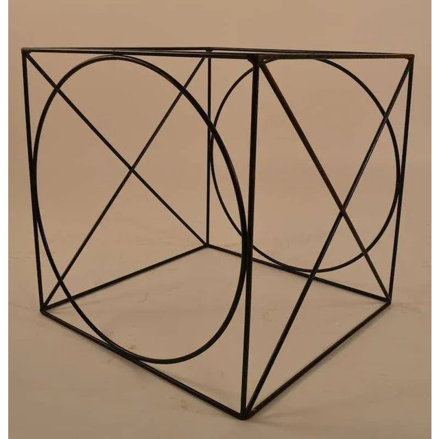 Interesting X O wire rod cube table after Weinberg, Umanoff, Risley, and Tony Paul. Currently missing the glass insert...