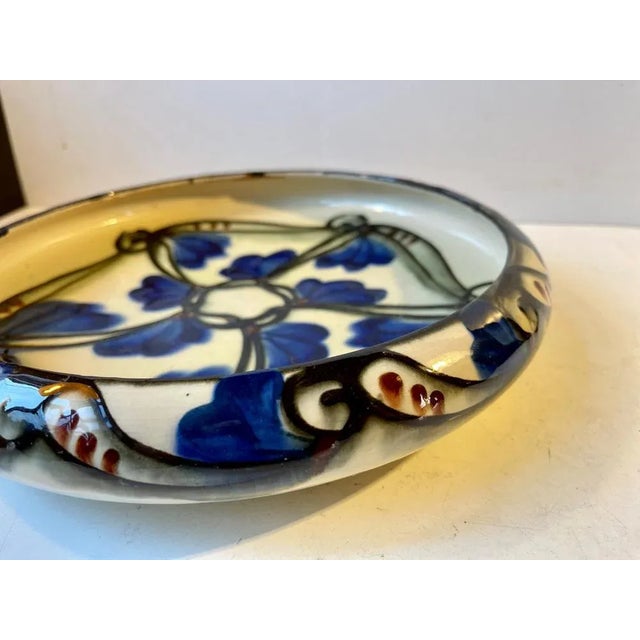 Art Nouveau Bowl in Hand-Glazed Ceramic from Annashåb, 1920s For Sale - Image 6 of 9