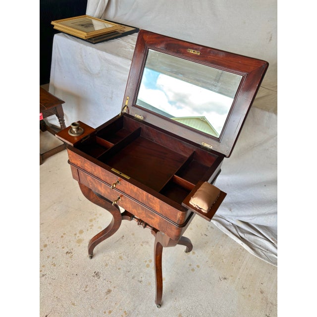 19th Century French Walnut Writing Work Table For Sale - Image 10 of 13