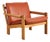 Brutalist Lounge Chair in Oak and Leather by Tage Poulsen, Denmark, 1970s For Sale