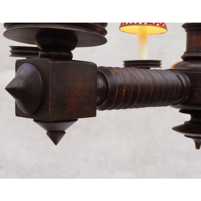 Brown Vintage French Brutalist Six-Arm Chandelier by Charles Dudouty, 1940s For Sale - Image 8 of 10