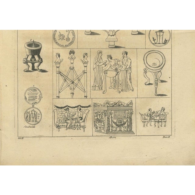 Bernard de Montfaucon, Roman Ritual Vessels & Antiquities, 1721, Engraving For Sale - Image 8 of 10