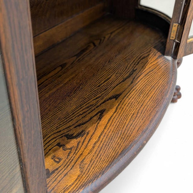 Vintage Curved Glass Bow Front China Cabinet With Claw Feet, Early 20th Century For Sale - Image 14 of 18