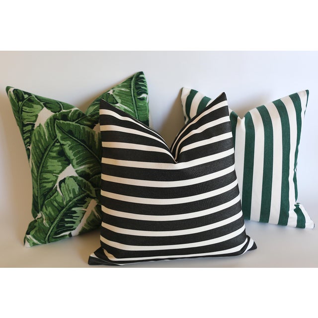 Sunbrella Beverly Hills Hotel Green Striped Pillow Cover 22x22 Chairish