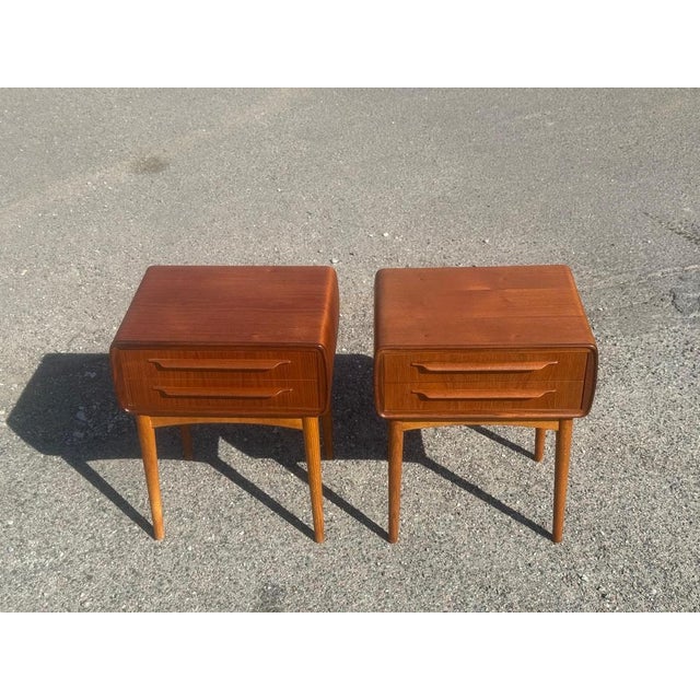 Teak Nightstands with Oak Legs attributed to Johannes Andersen, 1964, Set of 2 For Sale - Image 11 of 15