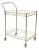Vintage Mid Century Modern Gold Metal 2 Tier Rolling Bar Tea Cart Server For Sale