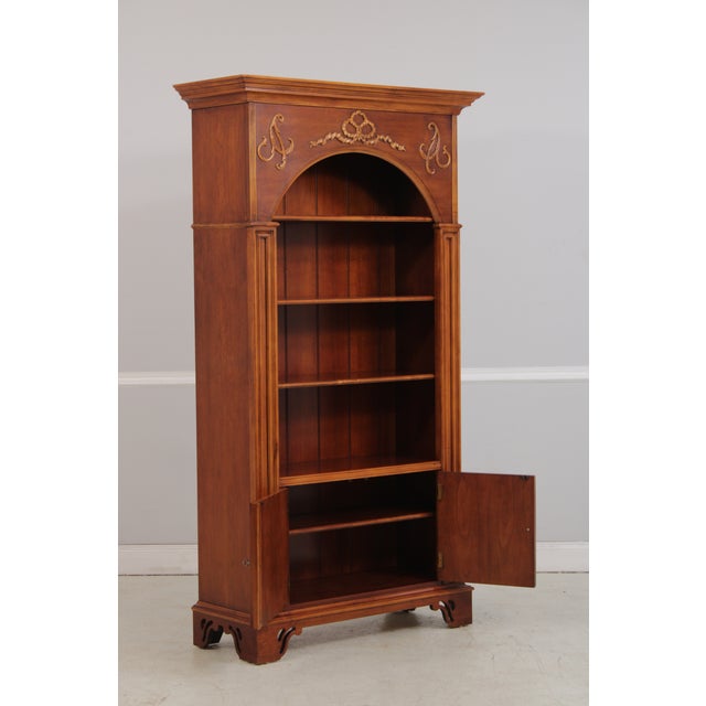 1990s Pair of Lexington Irish Country Cherry Tall Bookcases For Sale - Image 5 of 18