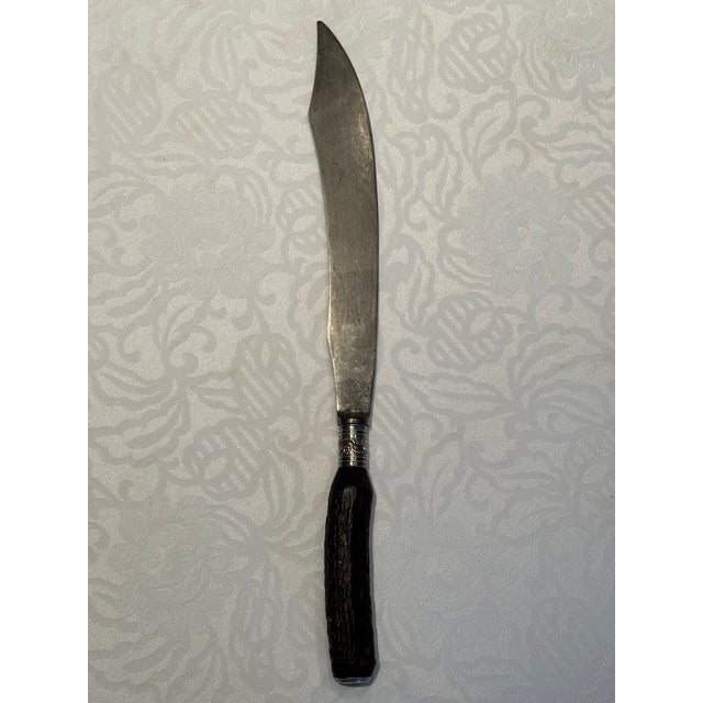 Metal 1920s Staghorn and Sterling Silver Carving Set- 3 Pieces For Sale - Image 7 of 17