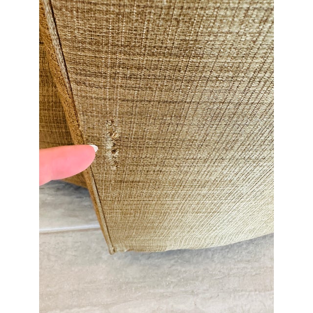 Pair of Schnadig for Havertys Contemporary Barrel Swivel Chairs in Toasted Maize Made in U S A For Sale - Image 12 of 14