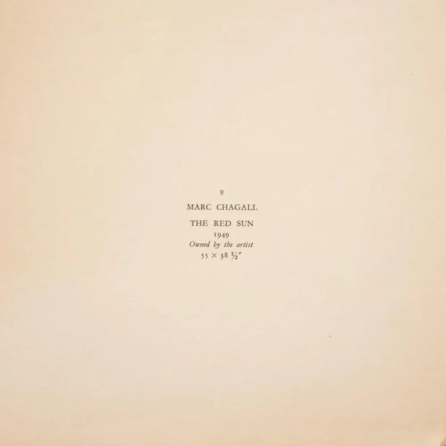 1940s 1940s Marc Chagall, Original Period "The Red Sun" Swiss Lithograph For Sale - Image 5 of 7