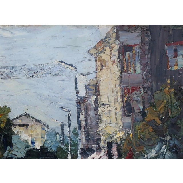 Realism 1980s City Landscape Urban Antique Oil Painting Original Soviet Art Ukrainian Artist Weaver 35-48 For Sale - Image 3 of 6