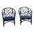 Mid-Century Chinese Chippendale-Style Distressed Bamboo Accent Chairs- a Pair For Sale