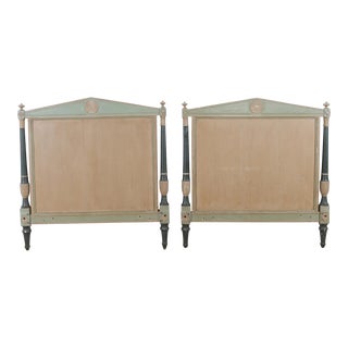 1940s Vintage French Painted Directoire Style Headboards - a Pair For Sale