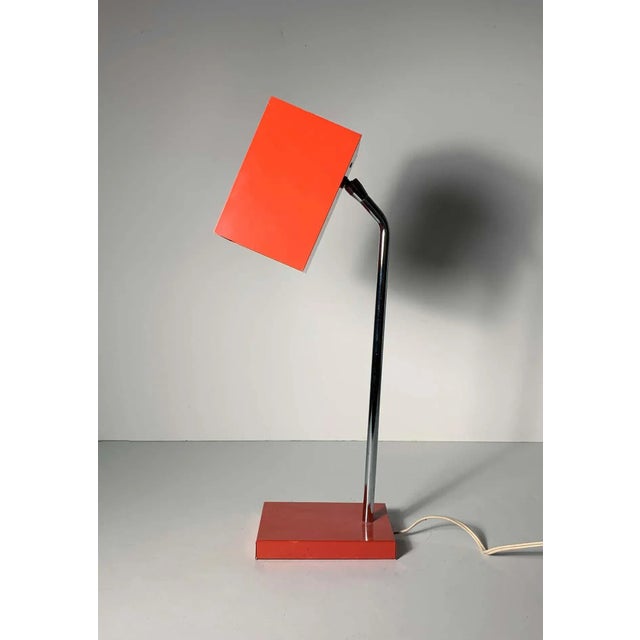 Robert Sonneman for George Kovacs box head table lamp in red.