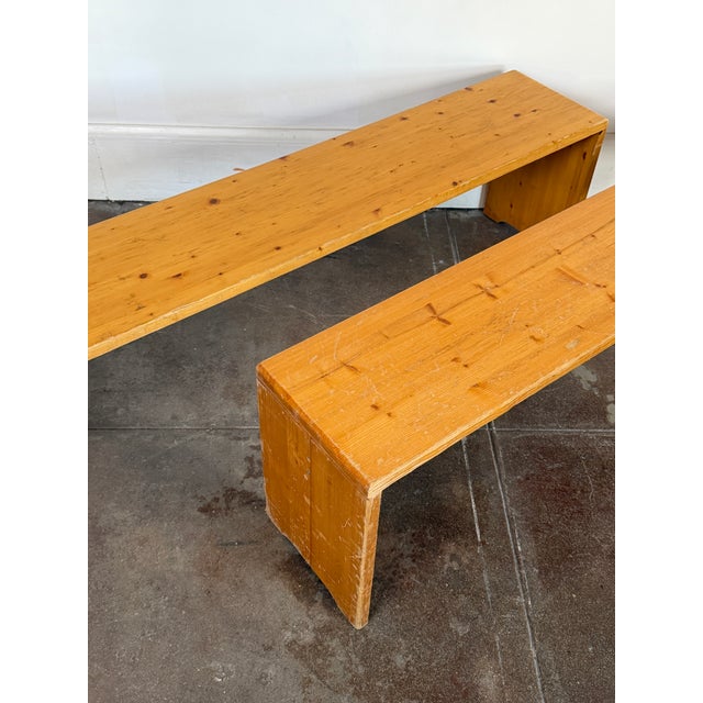 Vintage 1970’s Charlotte Perriand Pine Bench For Sale In Los Angeles - Image 6 of 16