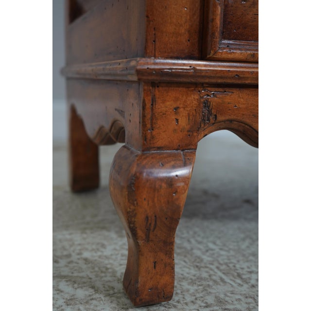 Brown 1990s Italian Style Distressed Finish 7 Drawer High Chest For Sale - Image 8 of 15