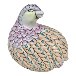 Vintage Pastel Quail Figurine