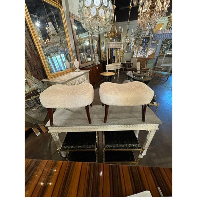 Pair of Italian Gio Ponti Stools For Sale - Image 4 of 9
