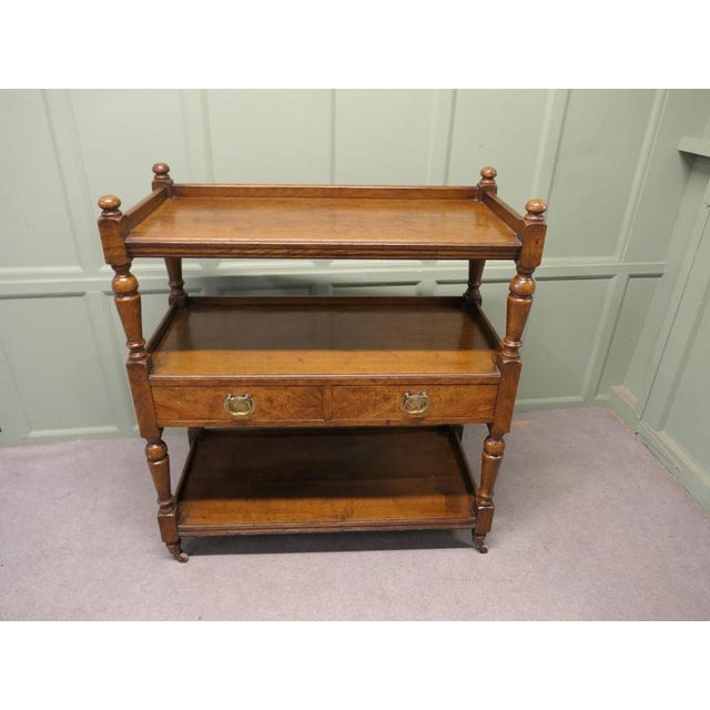 Fine Quality Victorian Oak Three Tier Buffet This is a very fine piece and in as close to perfect original condition as...