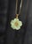 14k Gold Carved Green Jade Flower Pendant Enhancer For Sale - Image 9 of 16