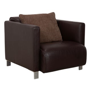 Model 6300 Armchair in Brown Leather from Rolf Benz For Sale