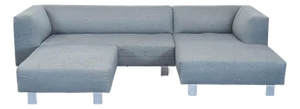 Room and Board Chelsea Modern Gray Sectional Sofa With Ottoman