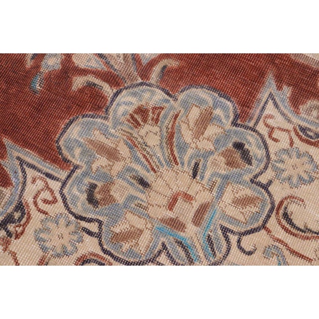 Textile Shabby Chic Vintage Red/Tan Wool Rug - 10'3'' X 13'7'' For Sale - Image 7 of 10