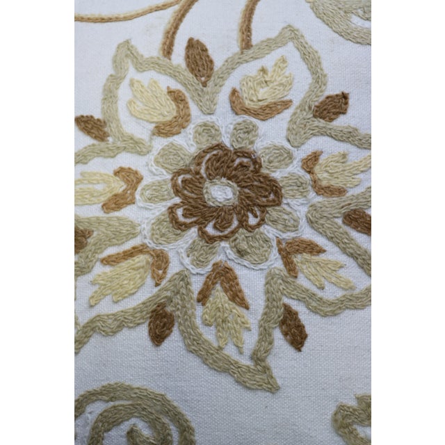 Textile Decorative Crewelwork Pillow For Sale - Image 7 of 8