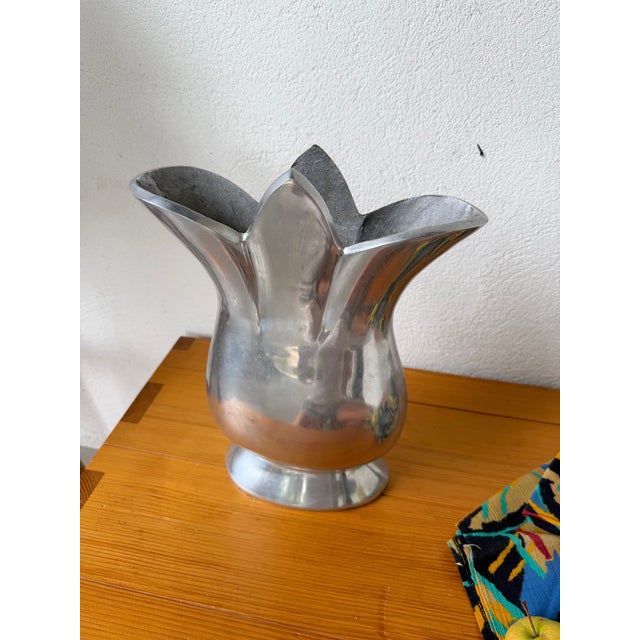 1970s Vintage Vase in Aluminum, 1970s For Sale - Image 5 of 17