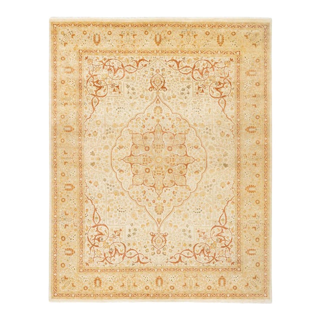 Mogul Collection Hand-Knotted Area Rug - Ivory 8' 2" x 10' 4" For Sale