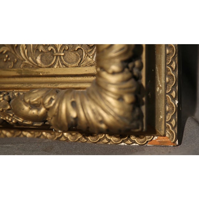 Mirror Large Antique 19th Century Gold Elaborated Frame For Sale - Image 10 of 12
