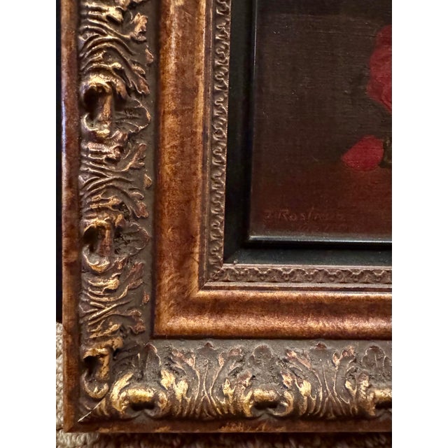 Paint Antique Oil Painting of Roses For Sale - Image 7 of 7