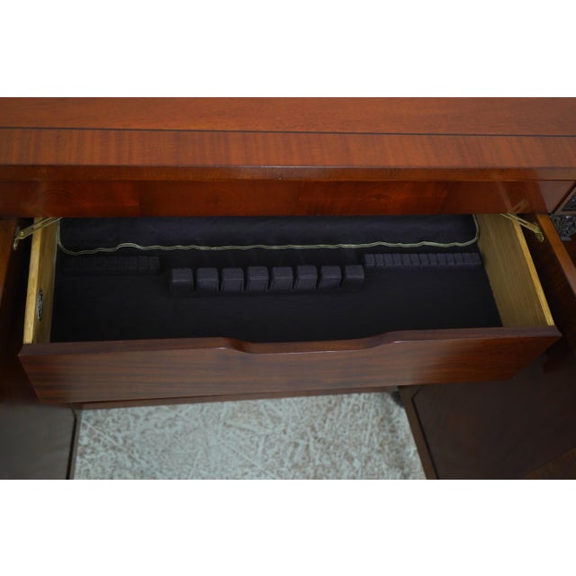 1990s 1990s Baker Neoclassical Mahogany Sideboard W. Ebonized Details For Sale - Image 5 of 18