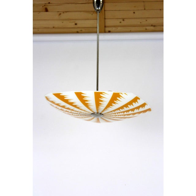 Mid-Century Czech Glass Pendant Lamps with Geometric and Colorful Decor, 1970s, Set of 6 For Sale - Image 13 of 18