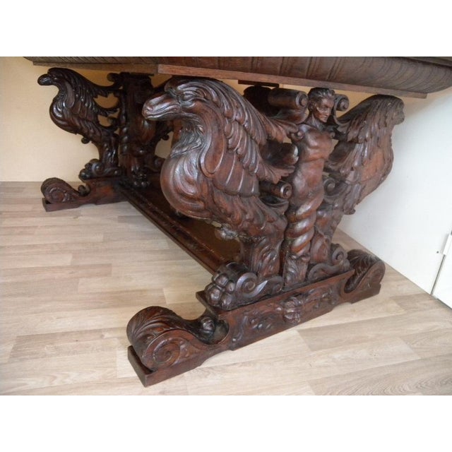 Renaissance Desk with Carved Eagle For Sale - Image 9 of 18