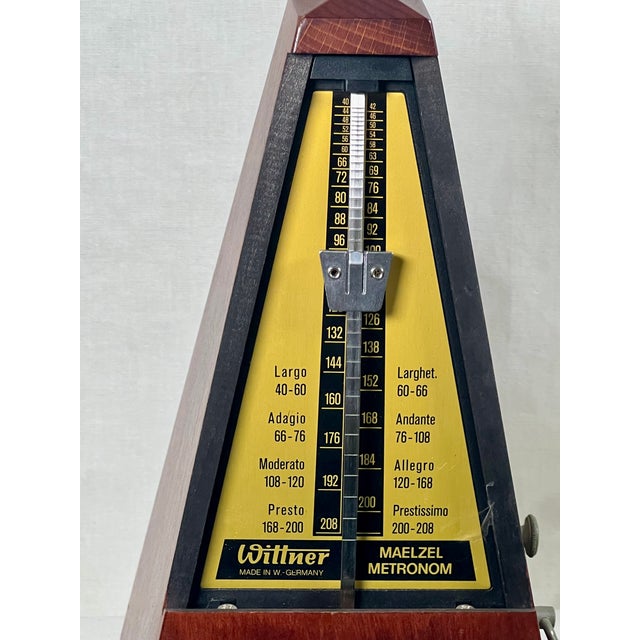 Wood Vintage Wittner Mahogany Wood Maelzel Pyramid Metronome With Bell For Sale - Image 7 of 8