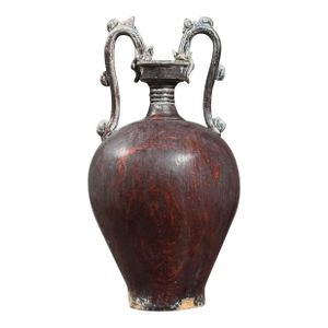 Antique Chinese Tang Dynasty Sancai Style Pottery Double Dragon Bottle Vase