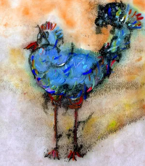 Blue Rooster #2 Fine Art Print Small