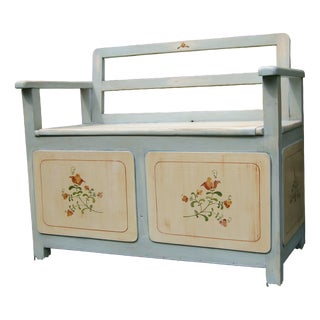 Hand Painted Storage Bench, 1930s For Sale